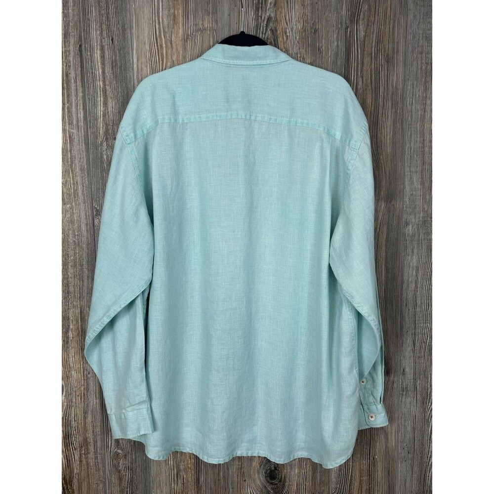 Tommy Bahama RELAX Button Up Shirt Men XL Linen Long Sleeve Blue Beach Nautical - Picture 5 of 12